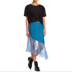 Free People "My Lacey" Velvet Asymmetrical Skirt